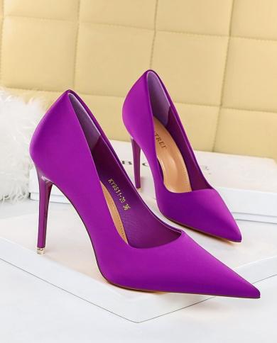 Bigtree Shoes Designer New Women Pumps Pointed Toe High Heels Ladies Shoes Fashion Heels Pumps  Party Shoes Plus Size 43