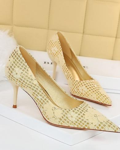 Zapatos de tacón fino ostentosos de 7cm para mujer de lujo, zapatos de tacón con flores de oro azul de diseñador, zapatos de tac