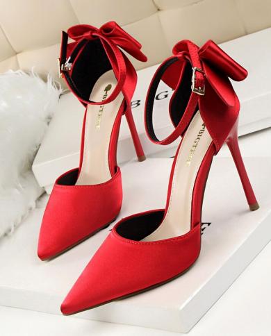 Bigtree Shoes Women Pumps 2022 New High Heels Red Wedding Shoes Kitten Heels Fashion Women Shoes Stiletto Plus Size 35 4
