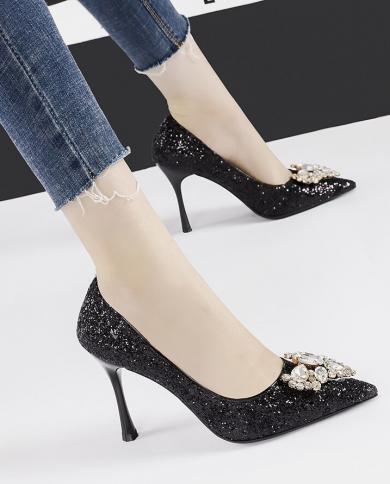Womens Shoes 2022 High Heels Luxury Crystal  Fashion Party Night Pumps  Ladies Shoeswomens Pumps