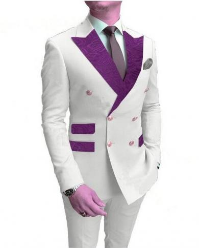New Arrival Pattern Peak Lapel Men Sutis Prom Blazer Costume Homme Terno Masculino Groom Blazer Wedding 2 Pcsjacketpan