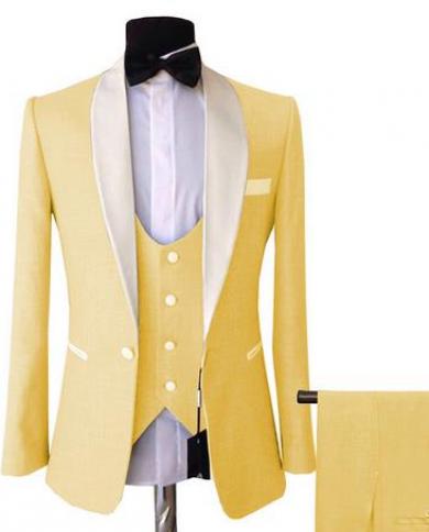  Italian Mens 3 Pieces Suits Slim Fit Business Groom Jacket Tuxedos Blazer For Wedding Prom Eveningblazervestpantssu