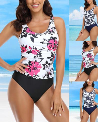 Women High Waist  Swimsuit Women Summer Bathing Suit Bikini Set Plus Size Swimwear Women Beach Swimming Suit Tankini L5