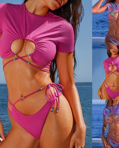 New High Waist  Swimsuit Women Summer Bathing Suit Bandage Bikini Set Plus Size Swimwear Women Beach Swimming Suit L5