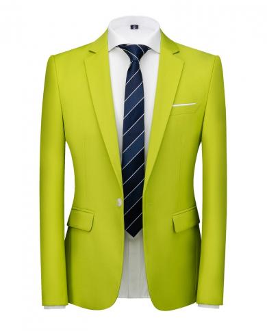 Plus Size 6xl M Fluorescent Green Groom Wedding Slim Blazer Men  One Button Casual Business Formal Wear Tuxedo Suit Jack