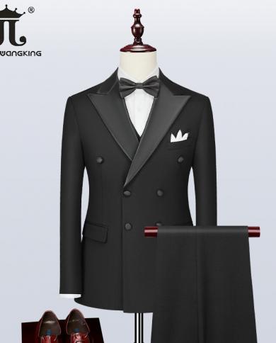  Blazer  Vest  Pants  High End Brand Luxury Boutique Fashion Mens Formal Business Suit Groom Wedding Dress Stage Per