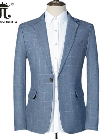 2022 New Fashion Plaid Business Casual Suit Jacket  Slim Small Suit Dress Formal Jacket Male Blazer