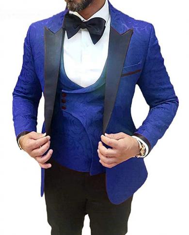 Blue Men Suits Formal Groom Pattern Suit Business Party Slim Fit Mens Tuxedo Wedding Suit For Men  Latest Coat Pant Desi