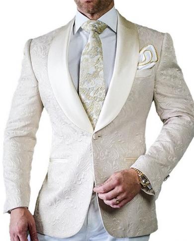 Irovy motif veste blanc solide pantalon Costume hommes costumes de mariage Slim Fit marié Tuxedos Groomsman Blazer Terno Masculi