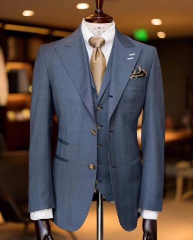  Latest Coat Pant Design Costume Homme Blazer Tailor Wedding Suit For Men Slim Fit Tuxedo 3 Piece Vestidos Party Suitssu