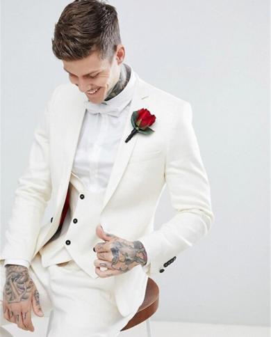 New Custom Wedding Suit Jacket Slim Fit Solid  Best Man Blazer For Formal Wedding Party Dresses 3 Piecesjacket Pants 