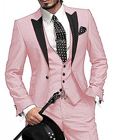 16 Colours  Men Wedding Suits With Pants 3 Piece Suits Men Tuxedo Man Suits Slim Fit Prom Costume Hommejacketpantsves