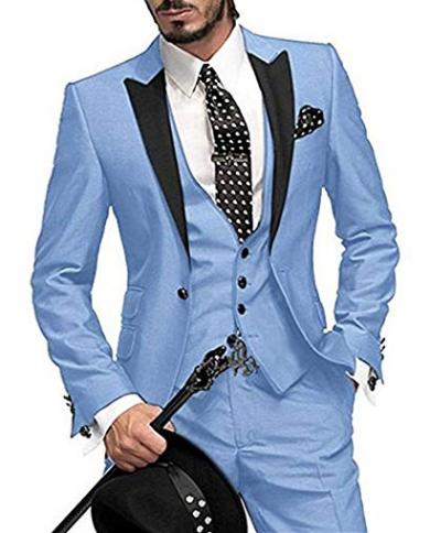 16 Colours  Men Wedding Suits With Pants 3 Piece Suits Men Tuxedo Man Suits Slim Fit Prom Costume Hommejacketpantsves