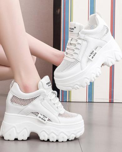 Sneakers Women Platform Vulcanized Shoes Fashion Breathable Thick Bottom High Top Chunky Sneakers Women Basket Femme