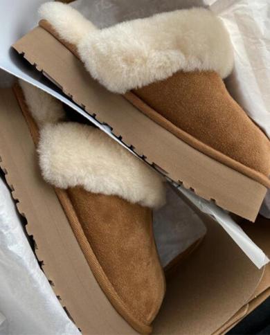 Scarpe da donna con pantofole in cotone felpato di marca invernale Scarpe da donna 2022 Nuova piattaforma di moda Casual Home Su
