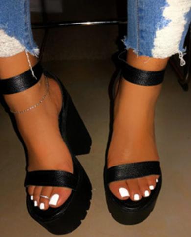 2022  Classic High Heels Women Sandals Summer Shoes Ladies Strappy Pumps Platform Heels Woman Ankle Strap Shoes Female P